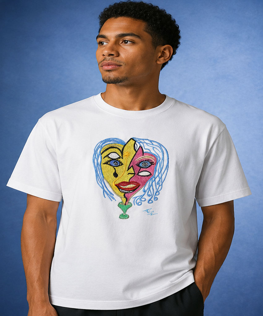 Le Visage – Tee-shirt artistique brodé – Image 5