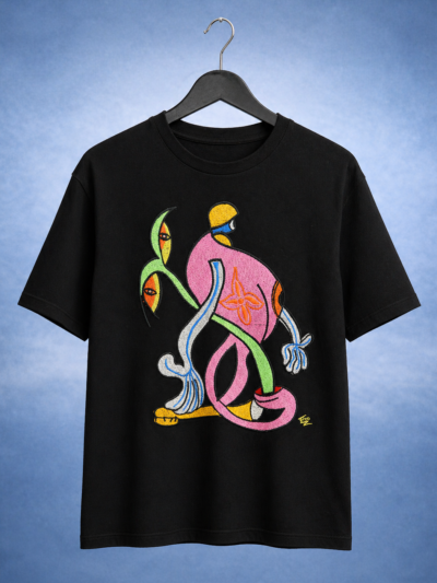 La Famille – Tee-shirt artistique brodé.
